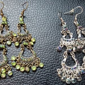 Two pair of chandelier earrings